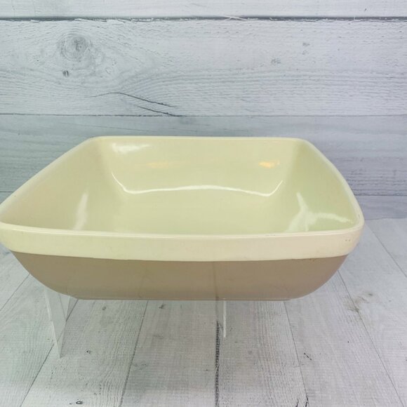 Natural Elements Beige Taupe 3 Qt Square  Stoneware Lasagna Casserole Dish Pan - Picture 3 of 8